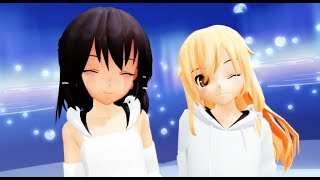 【東方MMD】うさ耳パーカーな霊夢と魔理沙で Girls