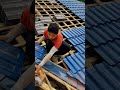 construction process of blue glazed tile roof