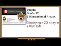 4. Displaying a 2D array in a Rich Edit