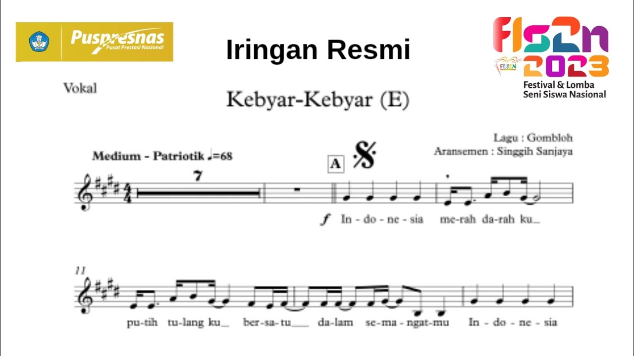 (Do=E) Iringan Resmi Lagu Kebyar-Kebyar - YouTube