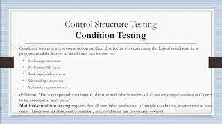 Condition testing in software testing ! Control structure testing in software engineering