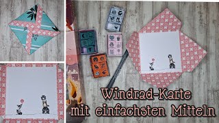 Einfache Windrad-Karte ohne besondere Hilfsmittel - schnell \u0026 besonders (hier mit Catsonappletrees)