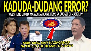 KAKAPASOK LANG Hala! OMG! May Kababalaghan Nagaganap sa DBMWebsite? Blank sa 2025Budget Di Masilip?