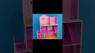 DIY Miniature #31 - Make a DOLLHOUSE using Cardboard and Colored Paper #diy #cardboard