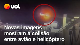 Avião colide com helicóptero: novas imagens mostram a colisão por outros ângulos nos EUA; veja vídeo