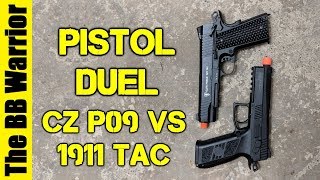 Pistol Showdown: ASG CZ P-09 Vs Elite Force 1911 TAC