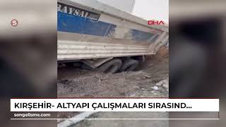 KIRŞEHİR- Altyapı çalışmaları sırasında yol çöktü; 4 tarihi küp bulundu