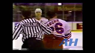 NHL Jan. 14, 1992 Joey Kocur,NYR v Rob Ray,BUF New York Rangers Buffalo Sabres