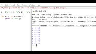 python program to iterate over dictionaries using for loops