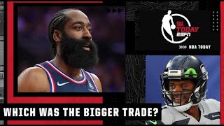 James Harden to the 76ers or Russell Wilson to the Broncos: Which is the bigger trade? | NBA Today