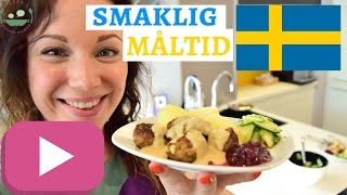 SWEDISH MEATBALLS Recipe | Köttbullar with creamy sauce and pressgurka