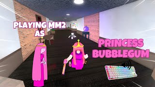 PRINCESS BUBBLEGUM DESTROYS TEAMERS IN MM2 + GAMEPLAY (KEYBOARD ASMR)