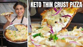 Keto Thin Crust BBQ Chicken Pizza That's Only 1 Net Carb!
