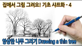 Let's draw at home!Drawing the Foundation mechanical pencil-4집에서 그림 그려요! 기초 샤프화-4 앙상한 나무 그리기