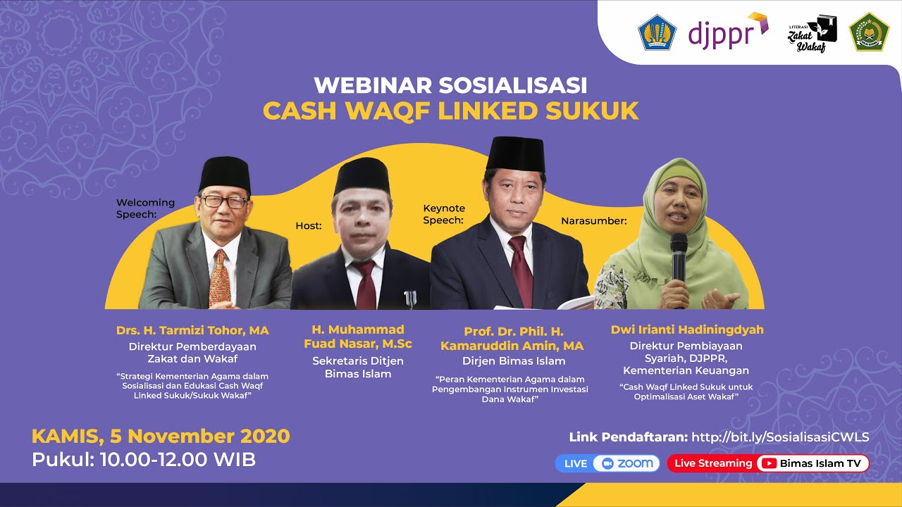 Webinar Sosialisasi Cash Waqf Linked Sukuk Sukuk Wakaf - YouTube