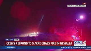 Crews respond to 5 acre grass fire in Newalla