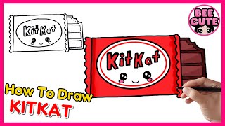 หัดวาดรูปคิทแคท | วาดภาพ ระบายสีช็อกโกแลต แบบง่ายๆ | How to draw KitKat Chocolate | Bee Cute