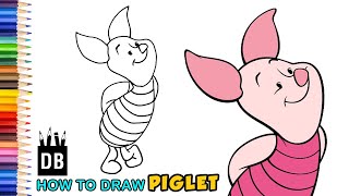 How to Draw Piglet Easy from Winnie the Pooh | 4 Kids