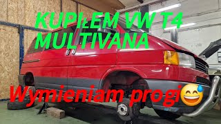 VW T4 Wymiana progu i naprawa stopnia pasażera.