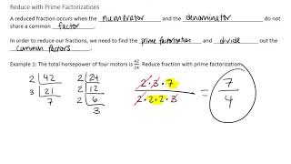 Technology MAP 117 Reduce with Prime Factorization