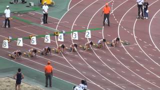 2015年　日本インカレ　女子100m準決勝3組