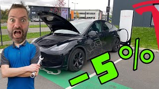 J’arrive à -5% au supercharger avec ma Tesla