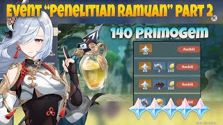 140 primogem - "Penelitian Ramuan" Part 2 Genshin Impact