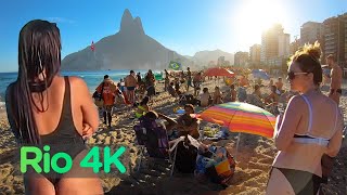 Rio De Janeiro, BRAZIL — IPANEMA Beach, Walking Tour in RIO (Narrated) City Walks【4K】☀️🇧🇷