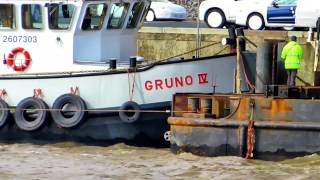 Emden Gruno IV IMO 9342669  Ponton mit Norwegian Getaway Bug - Barge with bow of NCL cruise liner