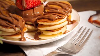 ميني بان كيك بالجالكسي | chocolate mini pancakes ❤︎︎