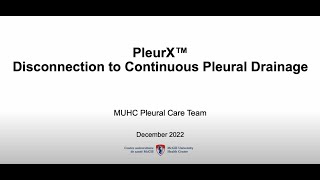 PleurX disconnection from continous drainage english