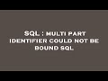 SQL : multi part identifier could not be bound sql