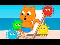 Cats Family in English - Colourful beetles Cartoon for Kids