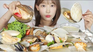 [ENG]생크림에 찍먹 조개찜과 마무리로 칼국수 먹방 Steamed Clams \u0026 Noodle [eating show]mukbang korean food