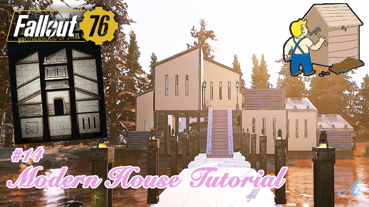 Fallout 76 Camp Tutorial - BOS Kit Modern House Camp Build (Modern ...