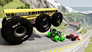 Epic Hight Speed Monster Truck Jump \u0026 Crash #032 | BeamNG Drive