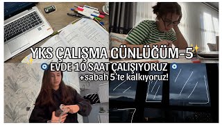 YKS’25 ÇALIŞMA GÜNLÜĞÜM #5| Sabah5’te kalkıp 10 saat ders çalışalım!🤍