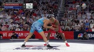 Jordan Burroughs vs Kyle Dake (74 kg) Match 1/2 Olympic Trials Wrestling 2021