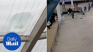 Roof collapse at Manchester rail station causes injuries - Daily Mail