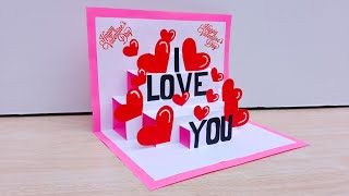 Valentine's Day card // DIY Valentine's day pop up greeting card // How to make valentine's day card