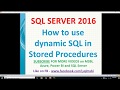 Dynamic SQL in Stored Procedure | sql procedure dynamic queries