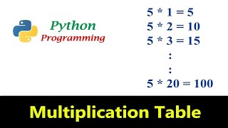 How to make multiplication table in python using while loop (part-6)