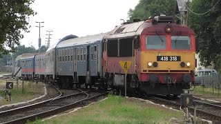 Hungary: MAV Class 418 (M41) diesel locos at Tapolca (near Lake Balaton) on MAV/GySEV trains