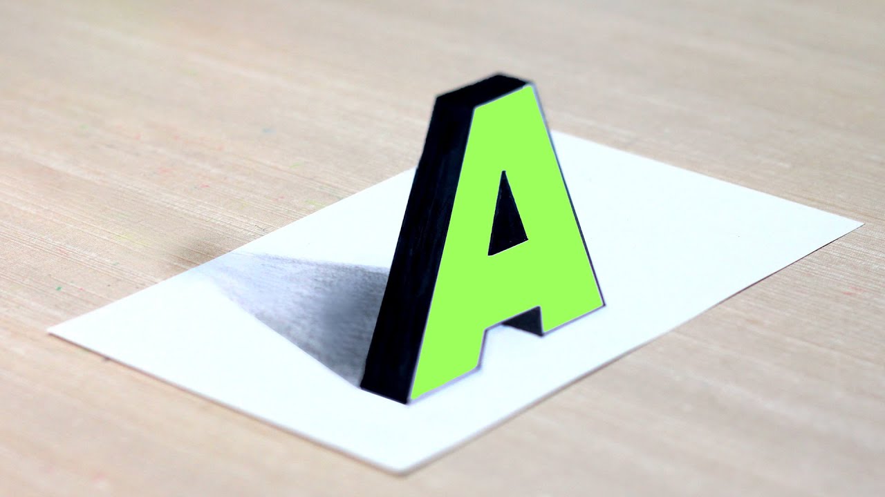 3d Letter Drawing A Youtube