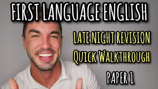 IGCSE First Language English - PAPER 1 - LATE NIGHT CRAMMER'S GUIDE 2023