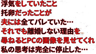 【修羅場】浮気をしていたこと、托卵だったことが夫には全てバレていた…それでも離婚しない理由を尋ねるとPCの画像を見せてくれ私の思考は完全に停止した…