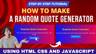 How To Build A Random Quote Generator With JavaScript And HTML | Generate Random Quote In JavaScript