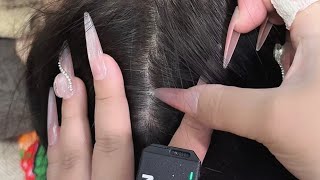 ASMR Hair Care: Comb and Hand Dandruff Removal Sounds