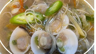 Cooking Misua With (luffa) Patola and Clams