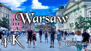 [4K] Poland Warsaw -  Drone Cinematic Footage | Warsaw City Walk[ 2022]